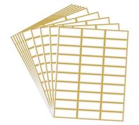Hylabelest 300Pcs Shipping Labels Matte White with Metallic Gold Border, Writable Printable Adhesive Sticker Blank Shipping Labels