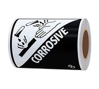 Hylabelest 4x4 Inch Hazard Class 8 D.O.T. Corrosive Stickers Square 100 Adhesive Warning Labels