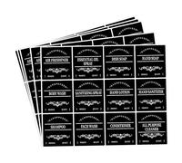 Hylabelest 60 PCS Waterproof Soap Labels for Bottles, Bathroom Hand Soap Dispenser Label Stickers, Removable Cleaning Labels for Soap, Lotion, Shampoo and Conditioner 70x65mm (Black)