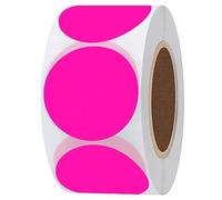 Hylabelest Fluorescent Pink Round Stickers 1.5 Inch Color Coding Dots Labels Total 500 Per Roll (Fluorescent Pink, 1.5")