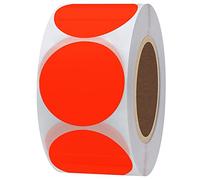 Hylabelest Fluorescent Red Round Stickers 1.5 Inch Color Coding Dots Labels Total 500 Per Roll (Fluorescent Red, 1.5")