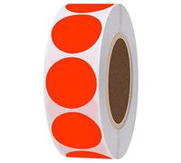 Hylabelest Fluorescent Red Round Stickers 1 Inch Color Coding Dots Labels Total 1000 Per Roll (Fluorescent Red, 1")