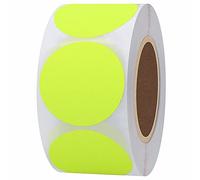 Hylabelest Fluorescent Yellow Round Stickers 1.5 Inch Color Coding Dots Labels Total 500 Per Roll (Fluorescent Yellow, 1.5")