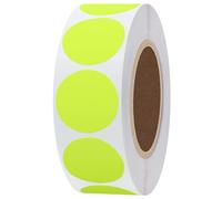 Hylabelest Fluorescent Yellow Round Stickers 1 Inch Color Coding Dots Labels Total 1000 Per Roll (Fluorescent Yellow, 1")
