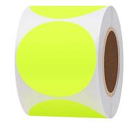 Hylabelest Fluorescent Yellow Round Stickers 2 Inch Color Coding Dots Labels Total 300 Per Roll (Fluorescent Yellow, 2")