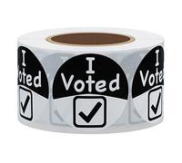 Hylabelest I Voted with Black Tick and White Circle Stickers 1.5 Inch Round 500 Labels Per Roll