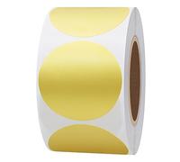Hylabelest Round Color Coding Dot Labels 1.5 Inch Metallic Foil Golden Stickers Adhesive Label 500 Per Roll (Golden)