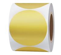 Hylabelest Round Embosser Labels Metallic Foil Golden Labels 2 Inch Color Coding Dots Stickers Total 300 Per Roll (Golden)