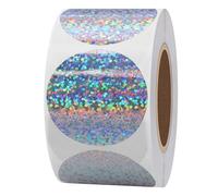 Hylabelest Silver Holographic Round Dot Stickers 1.5 Inch Color Coding Dots Labels