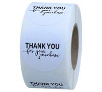 Hylabelest Thank You for Your Purchase Stickers 1.5" Round White Business Labels (White)