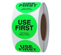 Hylabelest Use First Stickers Round 1.5 Inch Use First Label Total 500pcs Per Roll (Fluorescent Green)