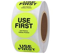 Hylabelest USE First Trilingual Removable Label 1.5 Inch Total 500 Labels Per Roll (1, Fluorescence Yellow, 38mm)