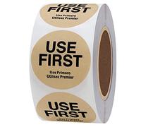 Hylabelest USE First Trilingual Removable Label 1.5 Inch Total 500 Labels Per Roll (1, Kraft, 38mm)