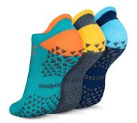 Hylaea Unisex Non Slip Socks with Grip for Yoga, Hospital, Pilates, Barre | Ankle, Cushioned