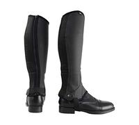 HyLAND Adult Half Chaps Synthetic Leather Combo (M) (Black), black, Medium