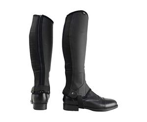HyLAND Adult Half Chaps Synthetic Leather Combo (M) (Black), black, Medium