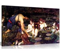 Hylas and The Nymphs John William Waterhouse Canvas Wall Art Picture Print (30x20in)
