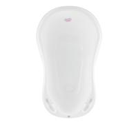 Hylat Baby Practical Baby Bath with Plug - TÜV Rheinland Certified - Stable and Comfortable - Ideal for Safe Bathing in the First 12 Months - Lite Collection - Colour: White, Motif: Hug Me