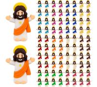 HYLEBOR 80 Pcs Little Jesus Figures, Multicolor Tiny Christ Figurines Toys for Hide & S aster Egg Stuffers, Sunday School, Baptism or Christian Gifts Fillers