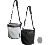 HYLEBOR Horse Feed Bag, 2 Pack Heavy Duty Nylon Muzzle Grain Feed Bag with Adjustable Elastic Strap, Mesh Feed Bags with Durable Waterproof Bottom Muzzle Comfort Neck Pad for Horse