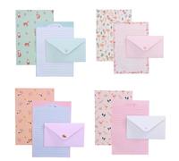 Hyleon 36Pcs Writing Paper and Envelopes Sets, 24Pcs Stationery Papers with 12Pcs Envelops, Letter Design Lined Letter Writing Set, Writing Stationery Paper for Invitation Gifts Greeting Cards