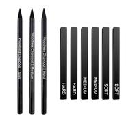 Hyleon 3PCS Professional Charcoal Pencils for Artists - Premium Charcoal Pencil Set with 6PCS Graphite Stick, Ideal for Rich Shading, Drawing, Art Projects and DIY Sketching(9PCS)