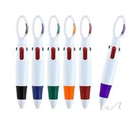 Hyleon 6pcs 4 Colour Pen, Mini Lanyard Pen for On the Go Use, Pens Multicolour for School Office Home, Compact Mini Pens with Smooth Writing