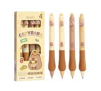 Hyleon Erasable Gel Pens, 4Pcs 0.5mm Blue Gel Ink Eraser Pens, Capybara Rollerball Retractable Pen, Blue Retractable Ink Pen, Quick Dry Comfortable Grip for School & Office