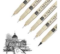 Hyleon Micro Fineliner Art Drawing Pens, Fineliner Pens, 6Pcs Black Fine Liner Waterproof Ink Set, Black Fine Line Waterproof Ink pen, for Watercolour Sketching Manga Anime Gifts