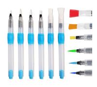 Hyleon Refillable Watercolour Brush Pens Set - 6pcs Water Brush Pen with Refillable Reservoir, Fine Medium & Large Tips for Painting & Sketching, Professional Water Pen for Watercolor Artists