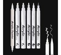 Hyleon White Gel Pen, 6Pcs White Ink Pens, 0.5/0.7/1.2/2/4/1-3mm Fine Line Drawing Pens for Art, Smooth Writing, Highlight Pen for Black Paper for Drawing, Sketching & Journaling