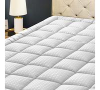HYLEORY Queen Mattress Pad Quilted Fitted Mattress Protector Cooling Pillow Top Mattress Cover Breathable Fluffy Soft Mattress Topper with 8-21" Deep Pocket