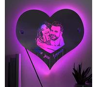 HYLKD Personalized Name Mirror Led Light Custom Photo Name Xmas Birthday Acrylic Heart Wall Mirror Neon Signs For Bedroom Home Decor |Touch Button Control (style 4)