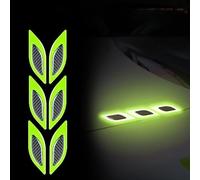 HYLLYP 2 PCS Car Reflective Stripe Sticker for Fo-rd Focus 1 2 3 4 MK1 MK2 MK3 MK4, Carbon Fiber Car Protection Sticker,Warning Stripe Sticker, Night Visibility Reflective Decal,Green