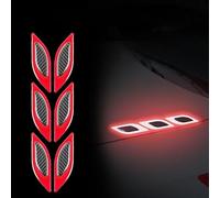 HYLLYP 2 PCS Car Reflective Stripe Sticker for Honda Jazz Hybrid 2018-2022 2023 2024 2025, Carbon Fiber Car Protection Sticker,Warning Stripe Sticker, Night Visibility Reflective Decal,Red