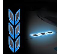 HYLLYP 2 PCS Car Reflective Stripe Sticker for Jeep Compass 4xe 2021-2021 2022 2023 2024 2025, Carbon Fiber Car Protection Sticker,Warning Stripe Sticker, Night Visibility Reflective Decal,Blue