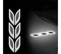 HYLLYP 2 PCS Car Reflective Stripe Sticker for VW ID. Buzz ID.3 ID.4 ID.5, Carbon Fiber Car Protection Sticker,Warning Stripe Sticker, Night Visibility Reflective Decal,White