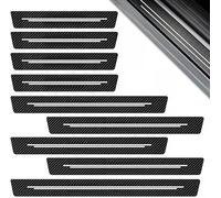 HYLLYP 9 Pcs Car Door Sill Protector for Fo-rd Focus 1 2 3 4 MK1 MK2 MK3 MK4 Scuff Plate Guard Anti Scratch Cover Sticker Carbon Fiber Interior Accessory Trim Set