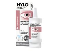 HYLO Dual - Preservative Free Eyedrops - Contains 0.05% Sodium Hyaluronate and 2% Ectoin - Moisturises Dry Eyes and Reduces Allergic Symptoms - 10ml