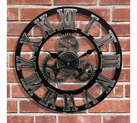 HYLR European style Retro Industrial style 18 inches gear Simple wall clock restaurant bar Cafe personality clock