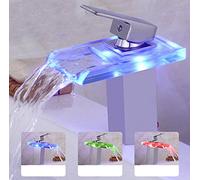 HYLR LED all Brass Creative modern waterfall Faucet Single hole Hot and cold bathroom kitchen Faucet Water tap Hydrant