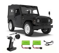 Hylukon 1:10 Scale RC Crawler, WPL C-84 4WD All-Terrain Off-Road Vehicle, Removable Doors and Roof RC Rock Crawler, Remote-Controlled Climbing Model Car for Teen Adults (black)