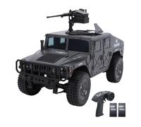 Hylukon 1/16 Scale RC Crawler Car, 2.4Ghz 4WD Off Road Remote Control Truck with LED Lights, High Speed All Terrain Climbing Vehicle, Simulated Opened Doors RC Car Toy Gift for Teen (Black)