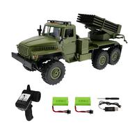 Hylukon 1:16 Scale RC Trucks, 4 Channel 6x6 Remote Control Crawler Car with Dual Battery 5KM H Speed 30M Range Original Model BM-21 Rocket System