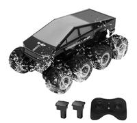 Hylukon Amphibious RC Truck, Water and Land All-Terrain Remote Control Car for Kids, 360° Rotating 8WD Off-Road Pick Up Truck, Water Proof Cyber RC Car Toy for Boys Girls (Black 2 Batteries)