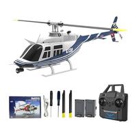 Hylukon C138 Remote Control Helicopter, 1:33 Scale Bell206 Helicopter 2.4G 4CH RTF Single Propeller Aileron Free, Optical Flow Positioning, Six-axis Gyroscope Stabilization Gift for Adults (2 Battery)