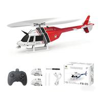Hylukon FB-05 Remote Controlled Helicopter, 6 Channel Single Rotor Helicopter with 6 Axis Gyro, Altitude Hold, One Key Takeoff Landing, Circle Emergency Stop, Gift for Teens Adul (Red)