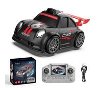 Hylukon Mini RC Drift Cars, Remote Controlled Drift Car with Follow and Escape Modes, Tabletop Drifting RC Car with Real-Time Camera Transmission, Dynamic Light and Sound Effects (Black)