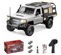 Hylukon Remote Control Cars MN-82S 1/12 RC Crawler 2.4G 4WD Rock Crawler AllTerrain LED Lights 80mins Fun Time Indoor Outdoor Offroad Vehicle Toy Gifts for Adult 3 Rechargeable Battery Silver Grey