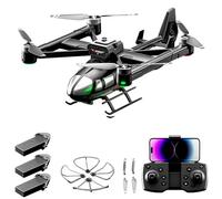 Hylukon Remote Control Quadcopter with Dual Camera 720P Brushless Motor 2.4GHz Airbus Quadcopter Five Sided Obstacle Avoidance Optical Flow Hovering Orbit Flight Gift for Kid Adult Black 3 Battery
